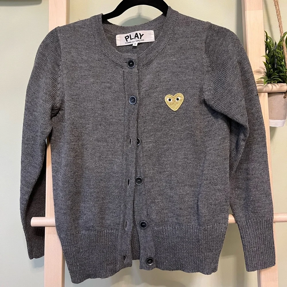 CDG PLAY Grey Cardigan - Picture 1 of 5